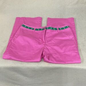 Lilly Pulitzer Fuchsia Capri Pants with Green Waistband